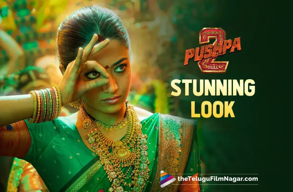 Rashmika Mandanna in a striking new poster for Pushpa 2: The Rule, showcasing her intense character in the highly anticipated sequel