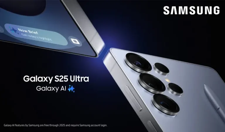 Samsung Galaxy S25 smartphone showcasing AI features and Qualcomm chips.