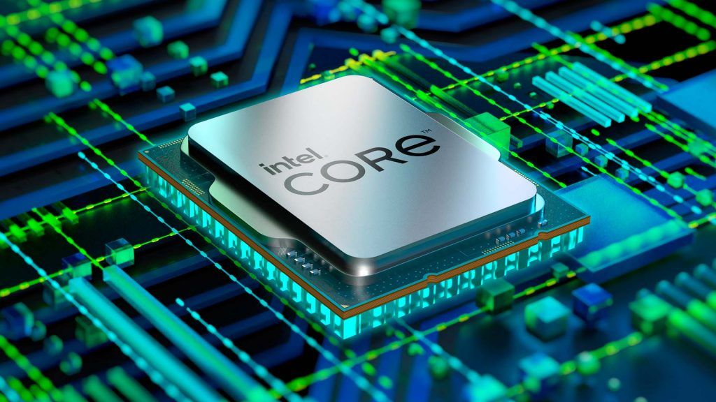 Close-up of semiconductor chips on a circuit board.