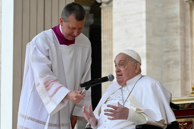 SikhoAI Pope Francis speaking at the Vatican during a public address
